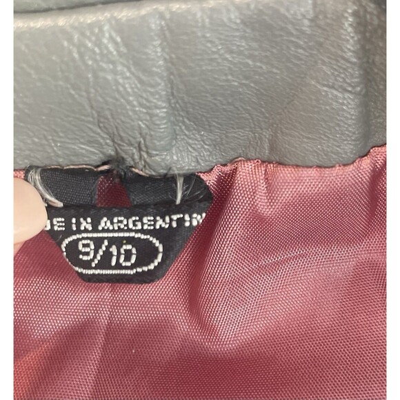 COMINT Genuine Leather Jacket Made in Argentina Size 9/10 Gray Vintage 1980s - Picture 7 of 9